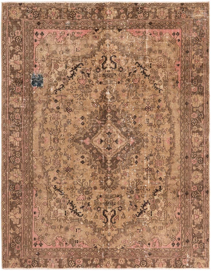 Detail image of 6' 3 x 8' 10 Hand Knotted Ultra Vintage Persian Wool Rug