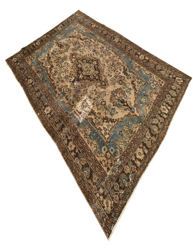 Detail image of 6' 8 x 9' 10  Hand Knotted Ultra Vintage Persian Wool Rug