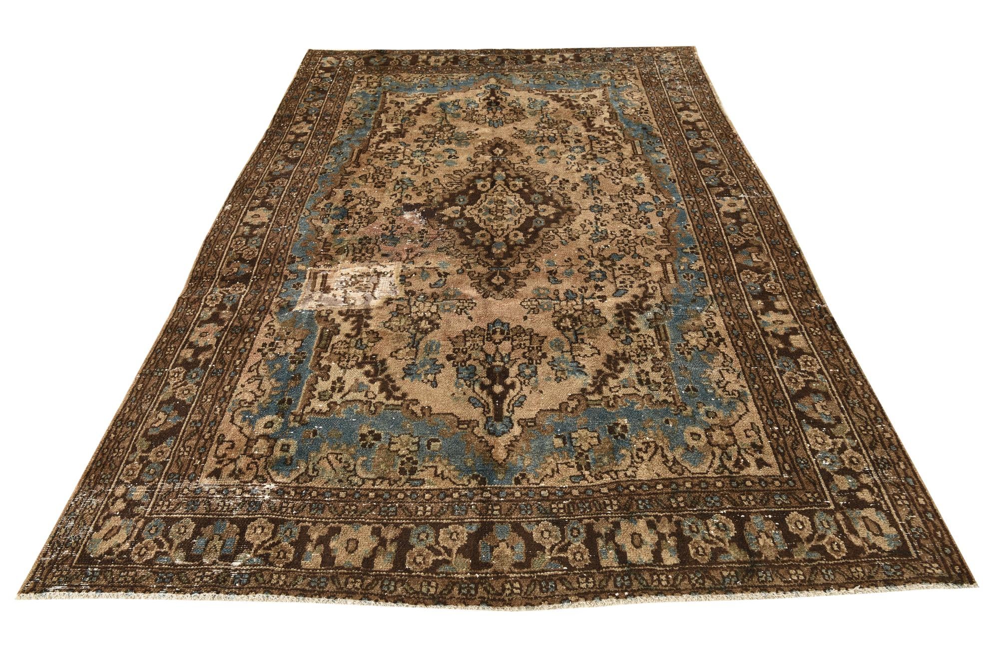 6' 8 x 9' 10 Hand Knotted Ultra Vintage Persian Wool Rug