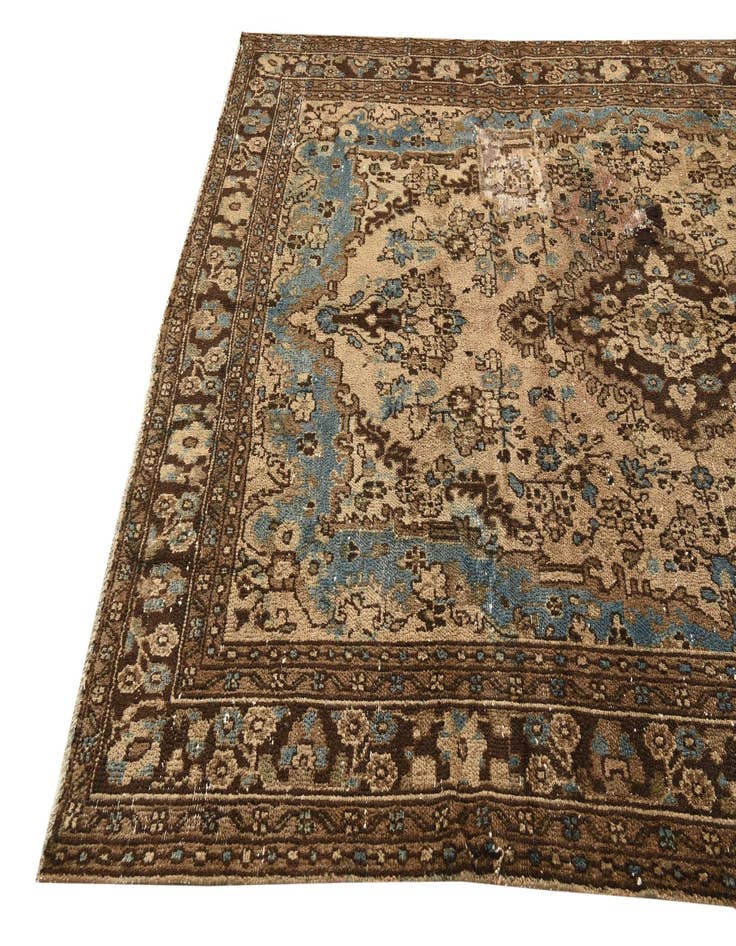 Detail image of 6' 8 x 9' 10  Hand Knotted Ultra Vintage Persian Wool Rug