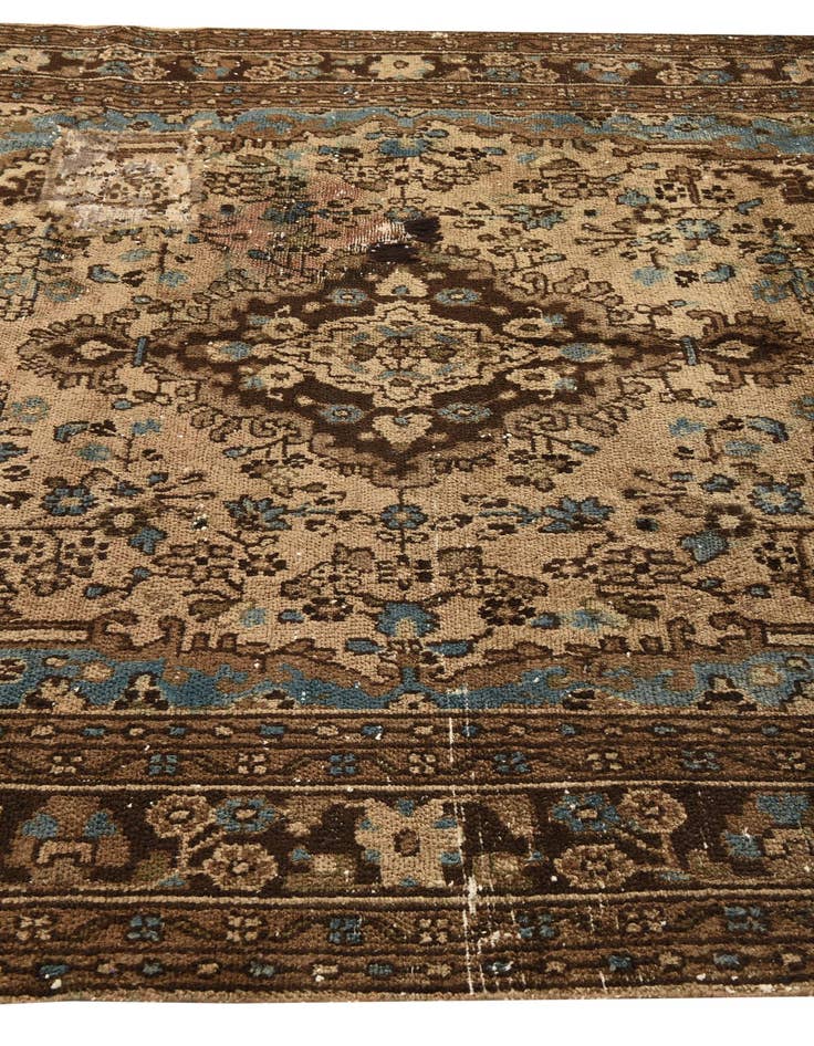 Detail image of 6' 8 x 9' 10  Hand Knotted Ultra Vintage Persian Wool Rug