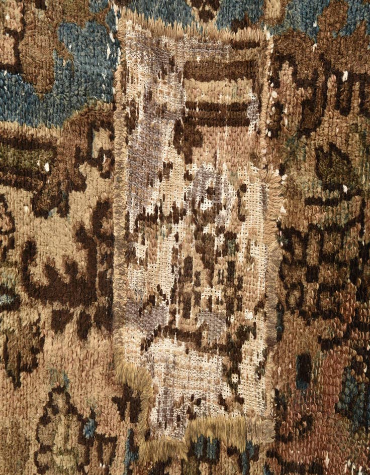 Detail image of 6' 8 x 9' 10  Hand Knotted Ultra Vintage Persian Wool Rug
