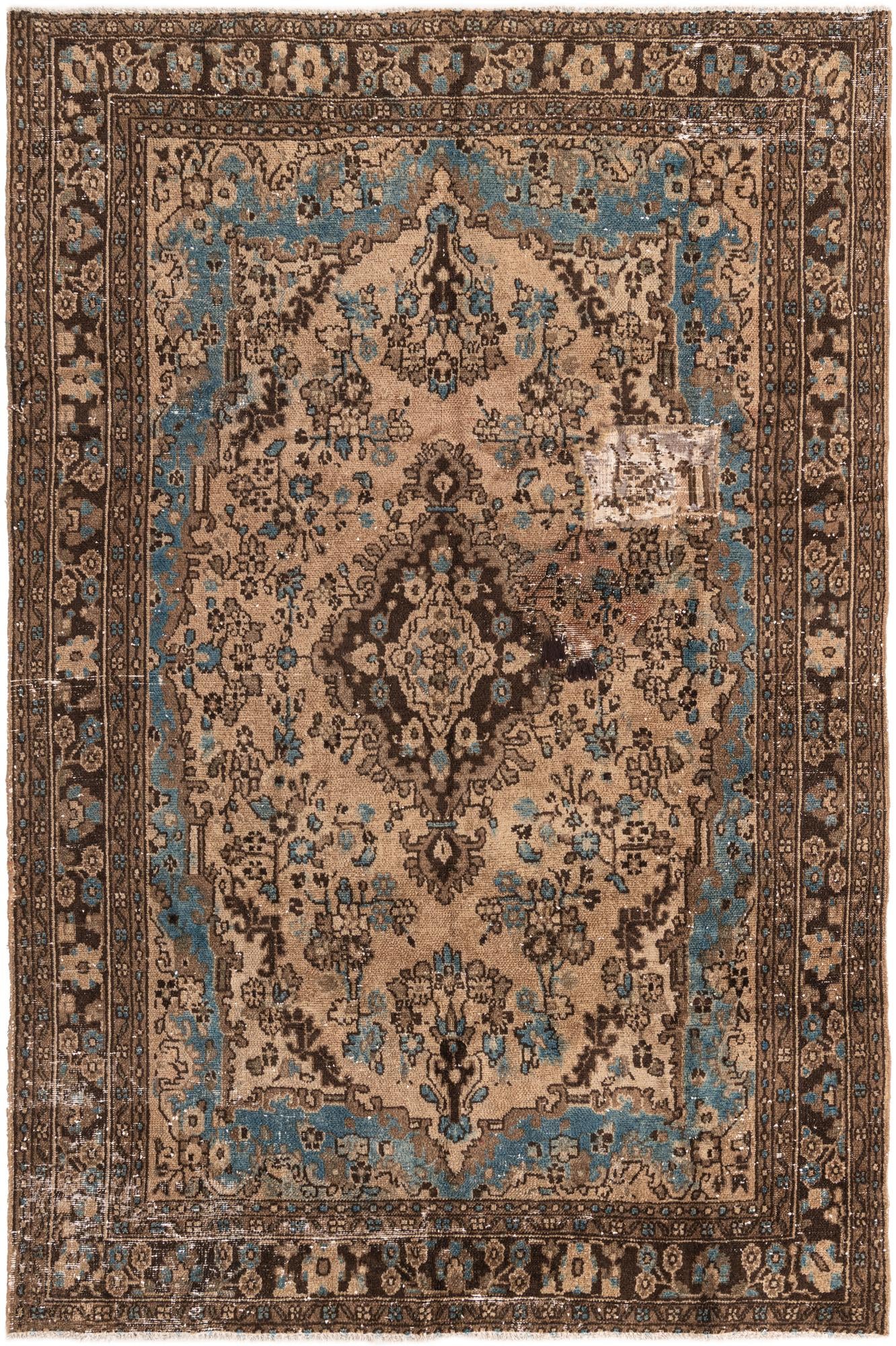 6' 8 x 9' 10 Hand Knotted Ultra Vintage Persian Wool Rug