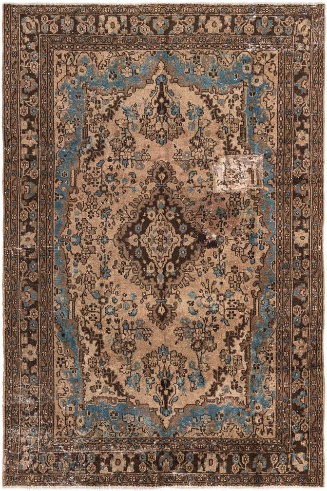 6' 8 x 9' 10 Hand Knotted Ultra Vintage Persian Wool Rug