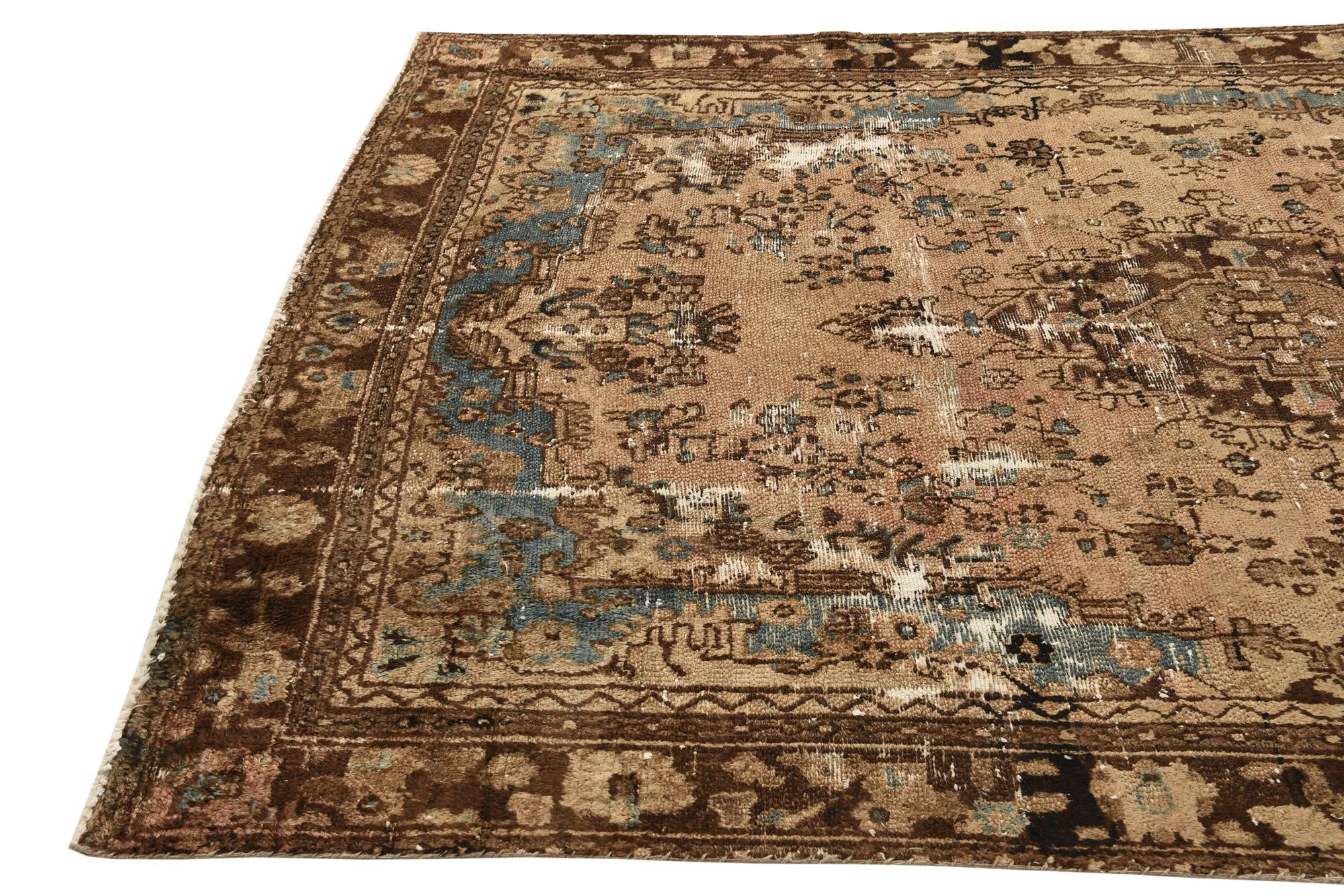 6' 9 x 9' 9 Hand Knotted Ultra Vintage Persian Wool Rug