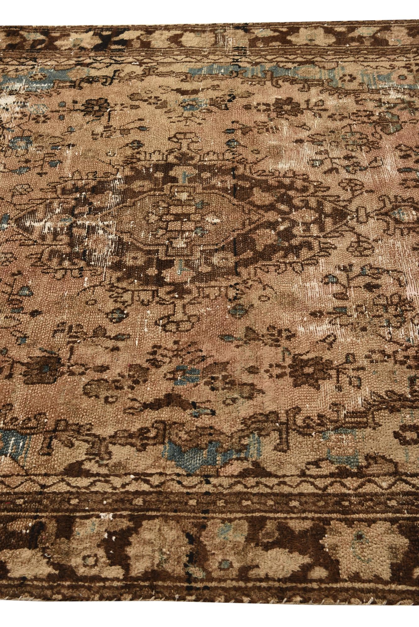 6' 9 x 9' 9 Hand Knotted Ultra Vintage Persian Wool Rug