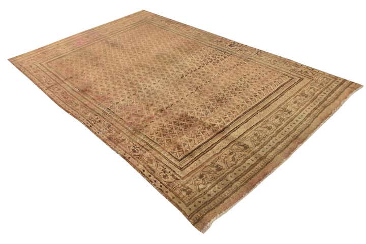 6' 4 x 10' 3 Hand Knotted Ultra Vintage Persian Wool Rug