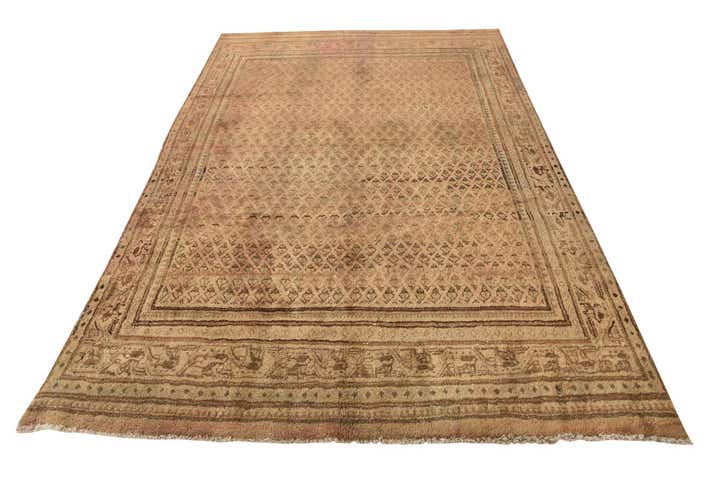 6' 4 x 10' 3 Hand Knotted Ultra Vintage Persian Wool Rug