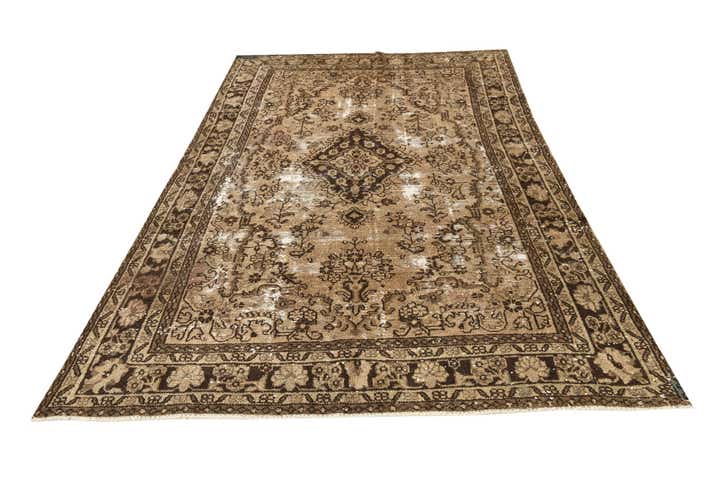 6' 5 x 9' 10 Hand Knotted Ultra Vintage Persian Wool Rug