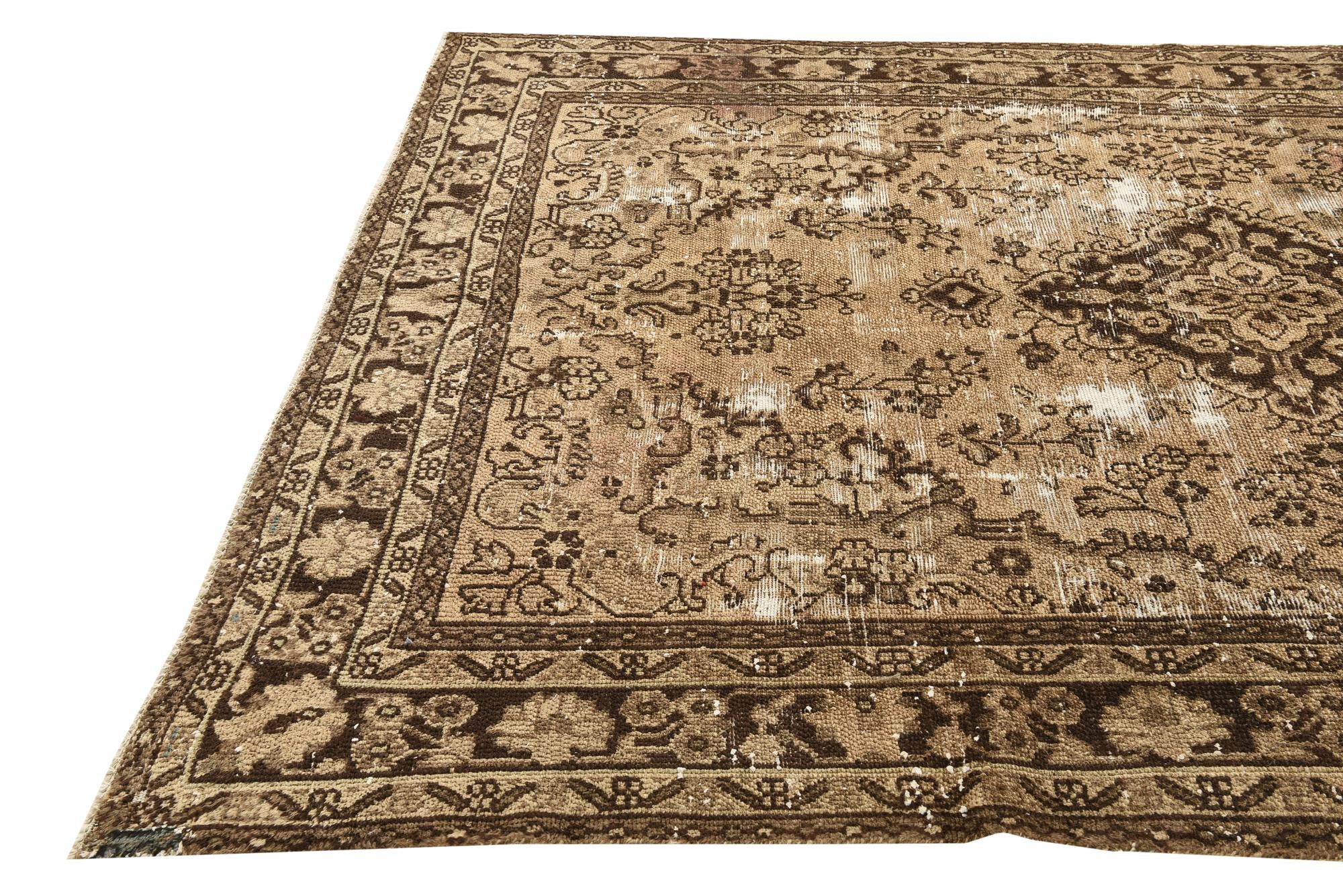 6' 5 x 9' 10 Hand Knotted Ultra Vintage Persian Wool Rug