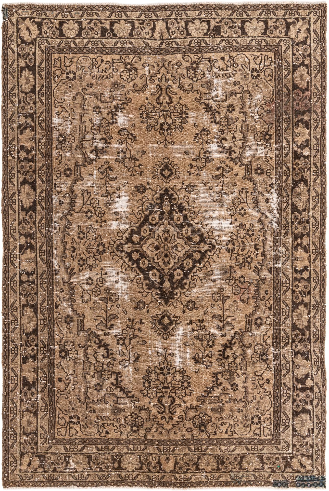 6' 5 x 9' 10 Hand Knotted Ultra Vintage Persian Wool Rug
