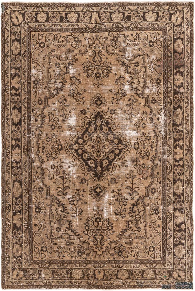Detail image of 6' 5 x 9' 10 Hand Knotted Ultra Vintage Persian Wool Rug