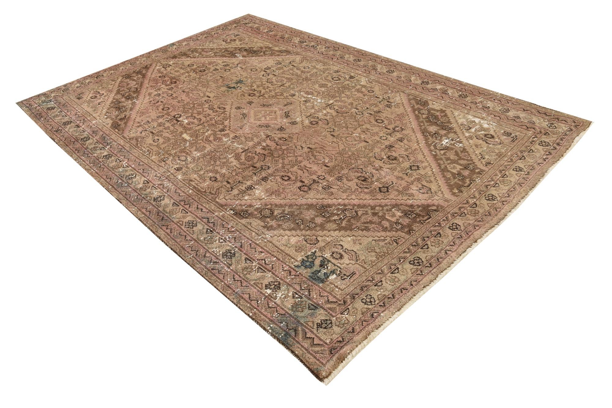 6' 6 x 9' 9 Hand Knotted Ultra Vintage Persian Wool Rug