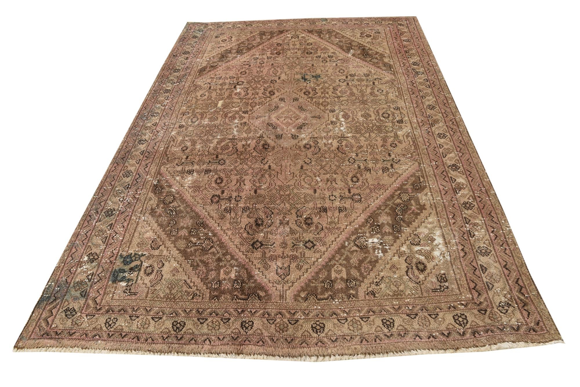 6' 6 x 9' 9 Hand Knotted Ultra Vintage Persian Wool Rug