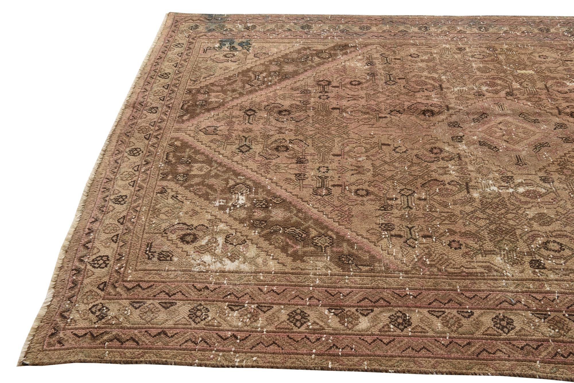 6' 6 x 9' 9 Hand Knotted Ultra Vintage Persian Wool Rug