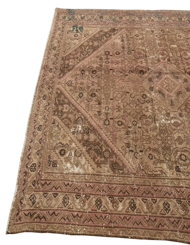 Detail image of 6' 6 x 9' 9  Hand Knotted Ultra Vintage Persian Wool Rug