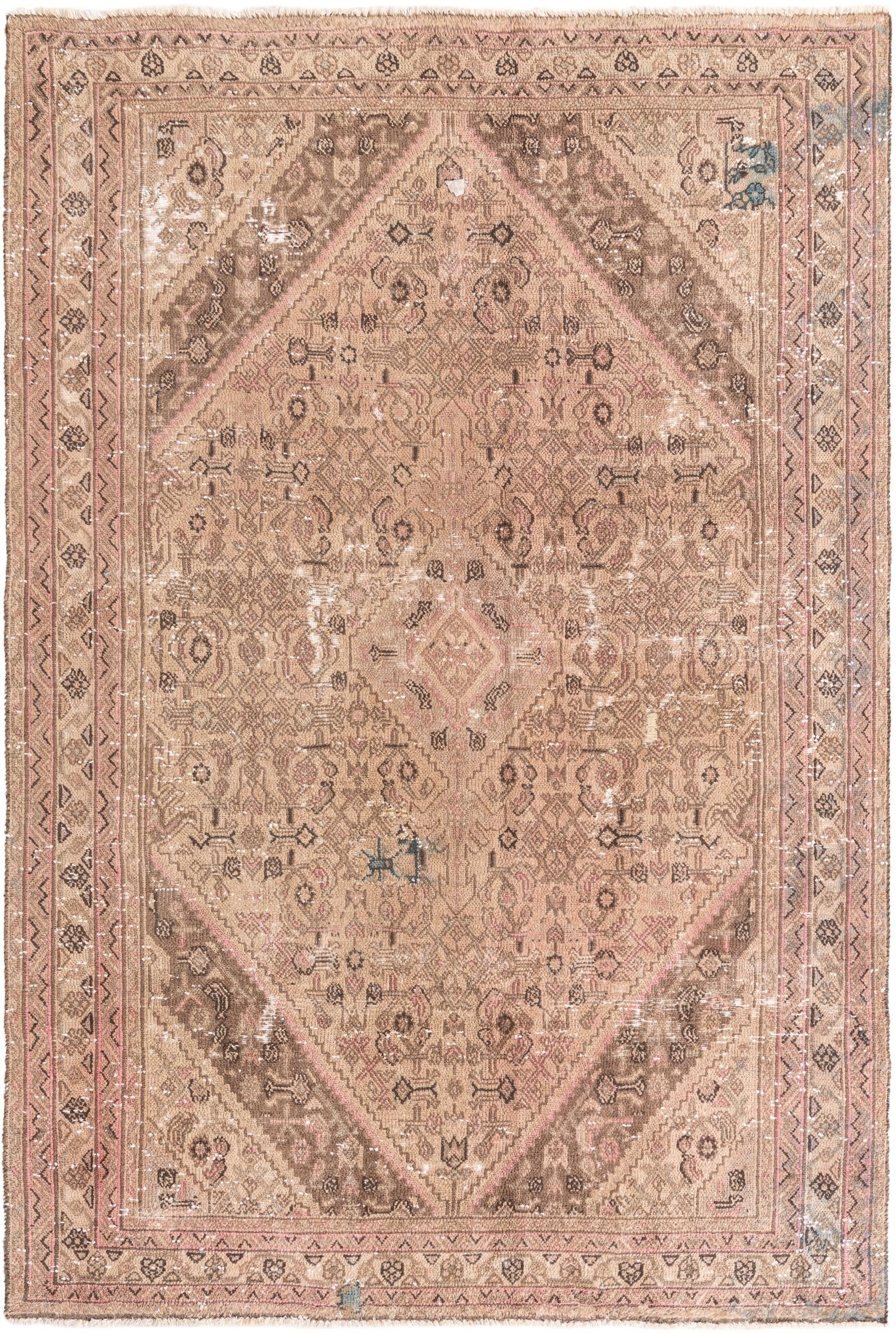 6' 6 x 9' 9 Hand Knotted Ultra Vintage Persian Wool Rug