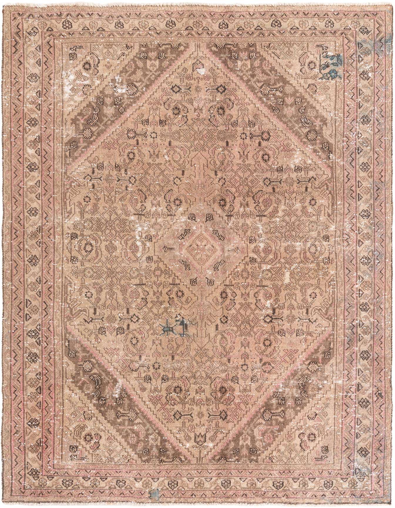 Primary image 6' 6 x 9' 9  Hand Knotted Ultra Vintage Persian Wool Rug