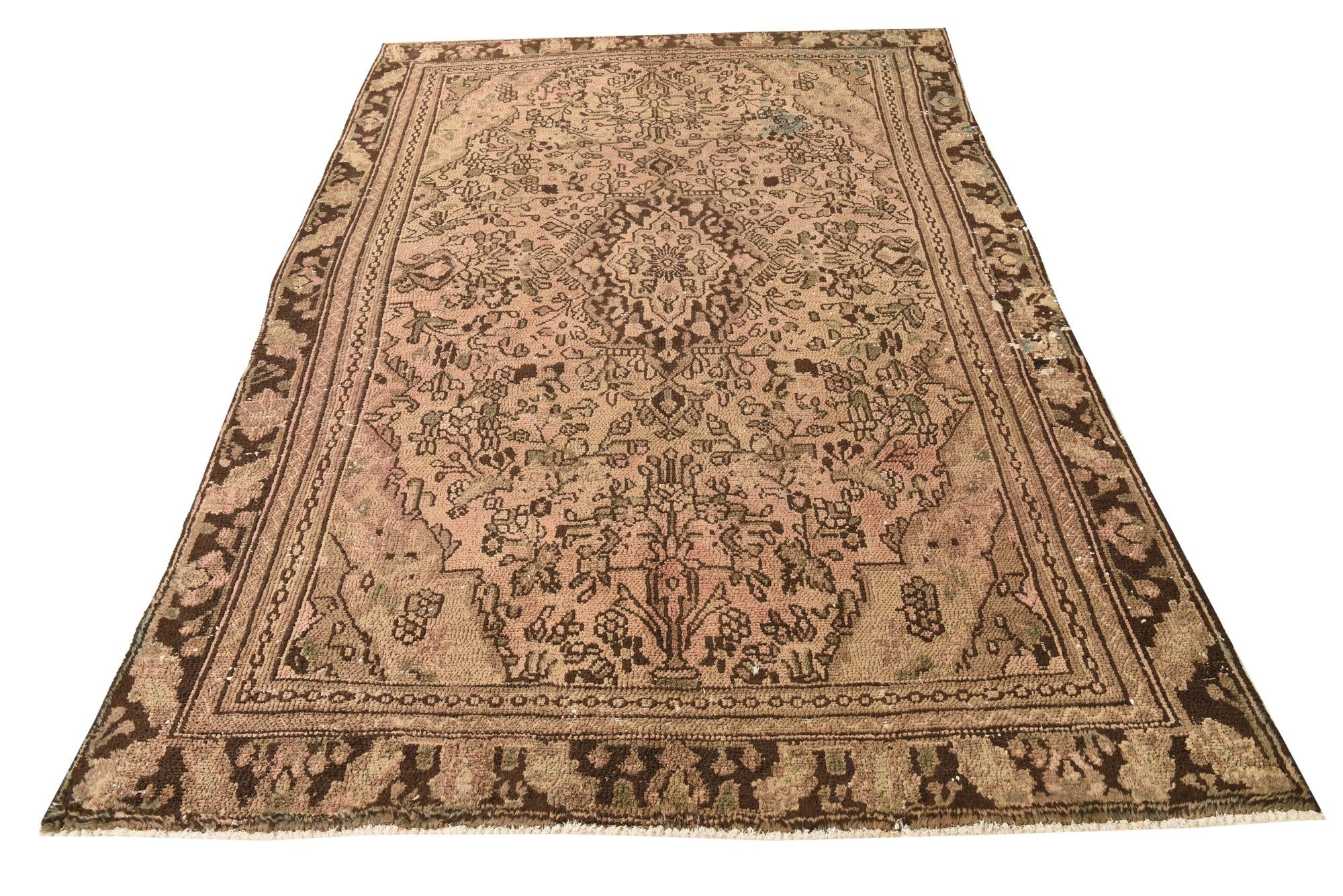 180cm x 280cm Hand Knotted Ultra Vintage Persian Wool Rug