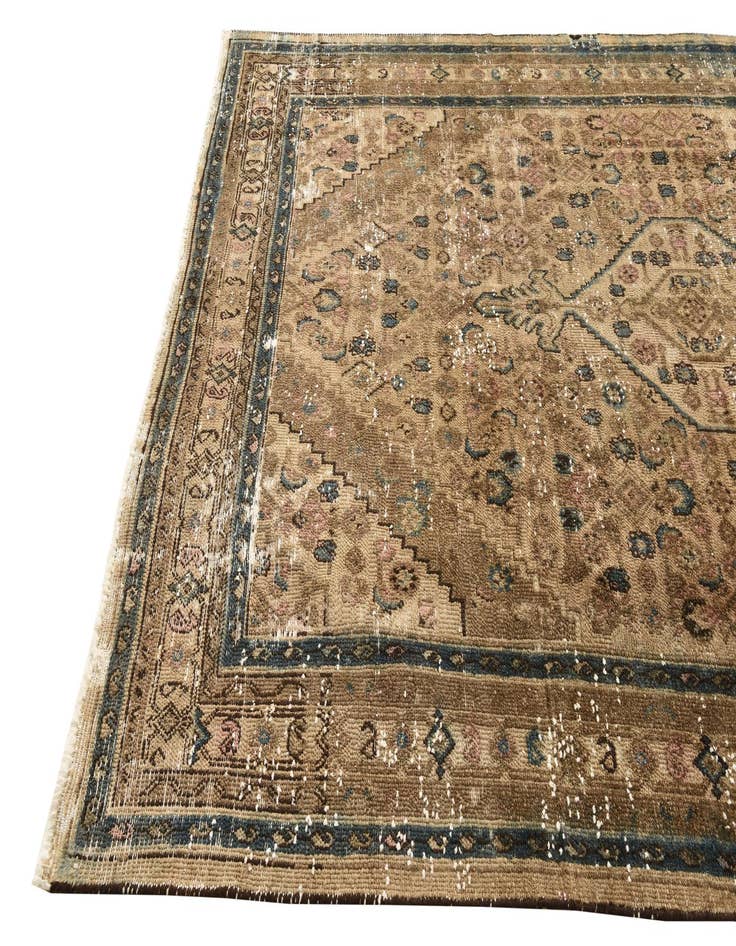 Detail image of 7' x 10' 4  Hand Knotted Ultra Vintage Persian Wool Rug