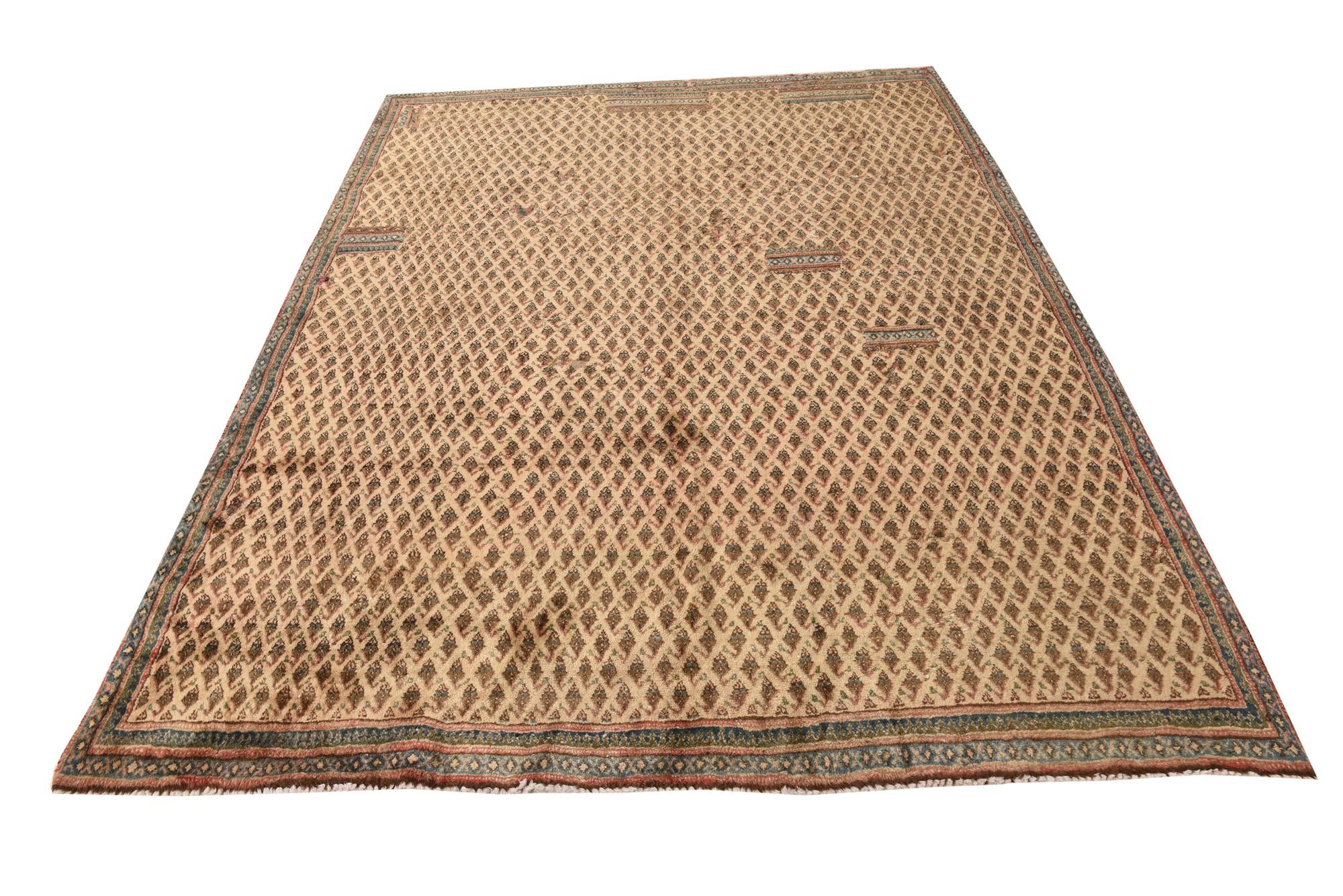 7' x 8' 10 Hand Knotted Ultra Vintage Persian Wool Rug