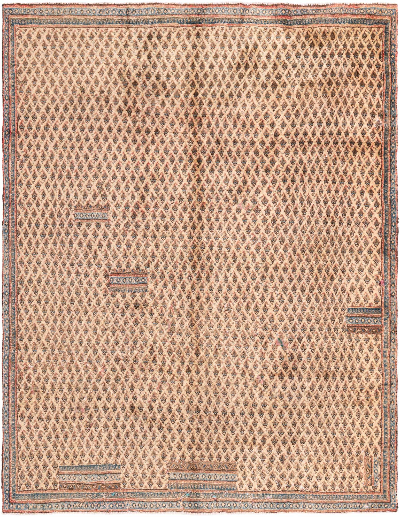7' x 8' 10 Hand Knotted Ultra Vintage Persian Wool Rug