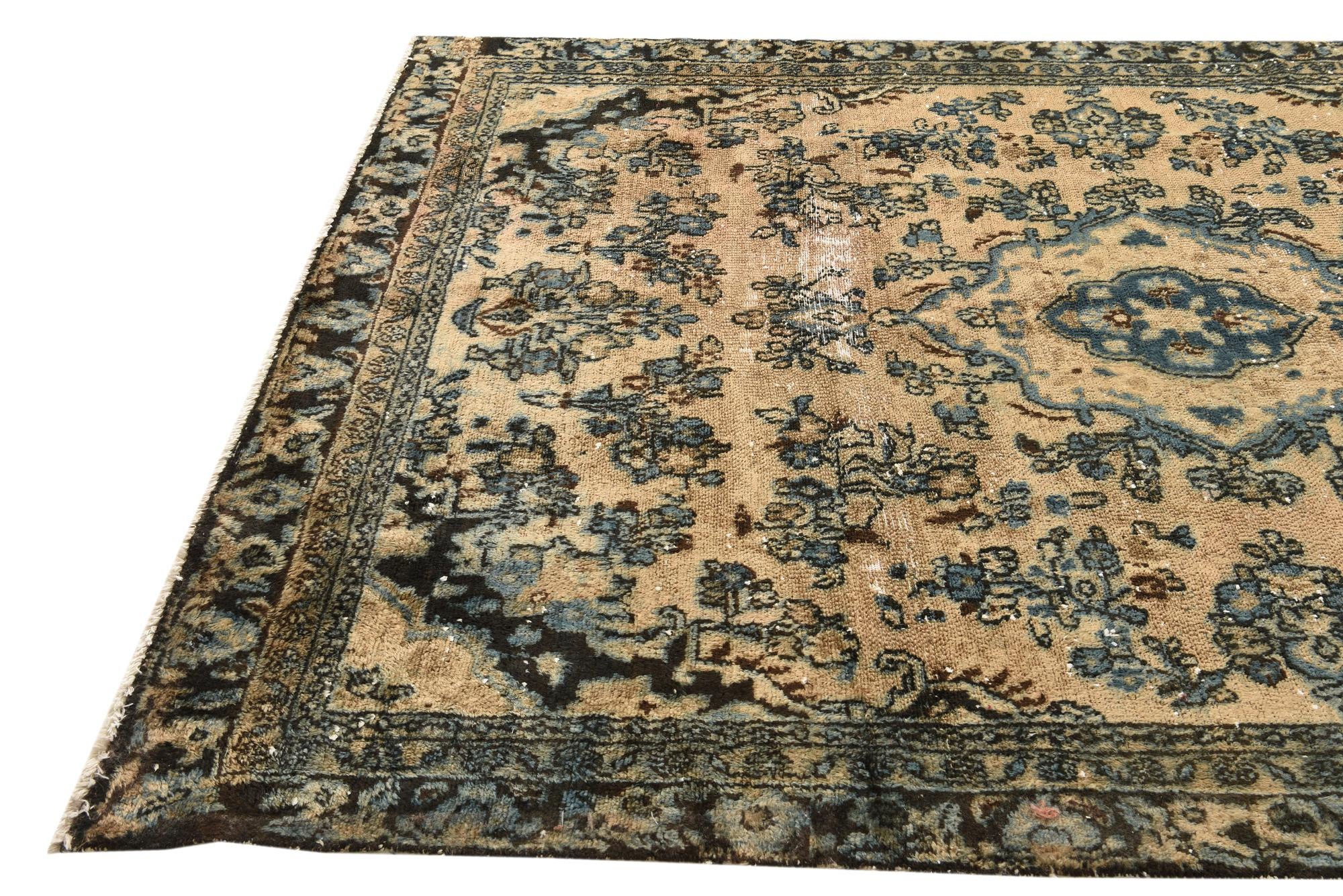 6' 1 x 9' Hand Knotted Ultra Vintage Persian Wool Rug