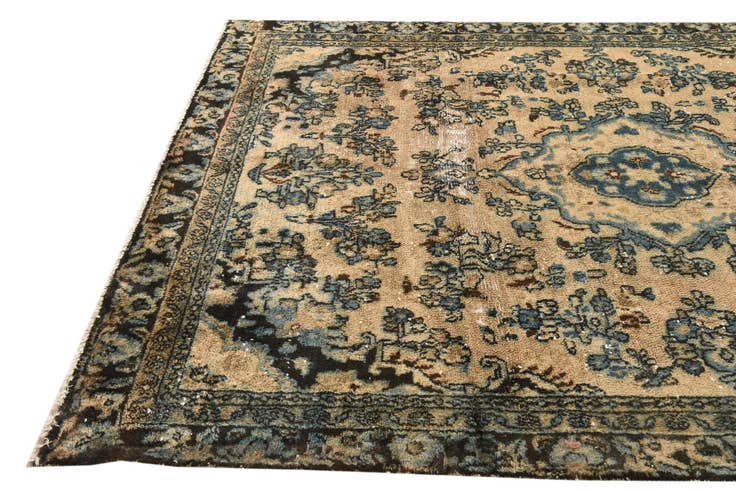 Detail image of 6' 1 x 9' Hand Knotted Ultra Vintage Persian Wool Rug