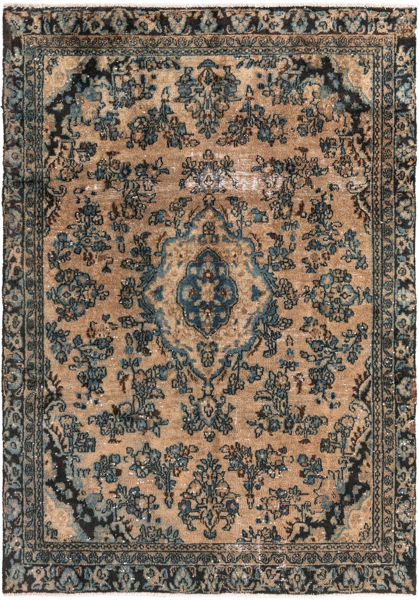 6' 1 x 9' Hand Knotted Ultra Vintage Persian Wool Rug