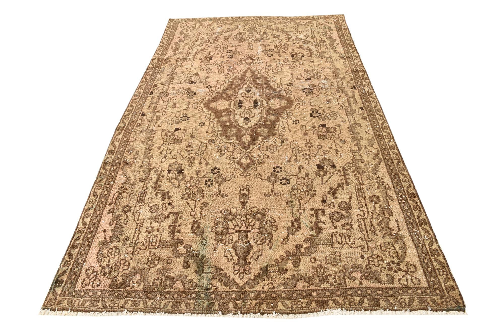 4' 8 x 8' 6 Hand Knotted Ultra Vintage Persian Wool Rug