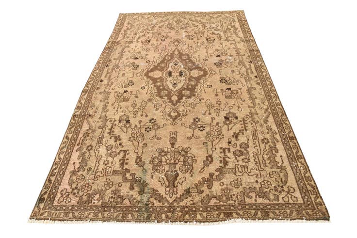 Detail image of 4' 8 x 8' 6 Hand Knotted Ultra Vintage Persian Wool Rug