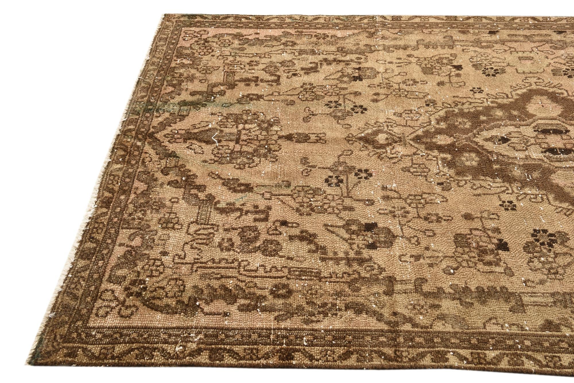 4' 8 x 8' 6 Hand Knotted Ultra Vintage Persian Wool Rug