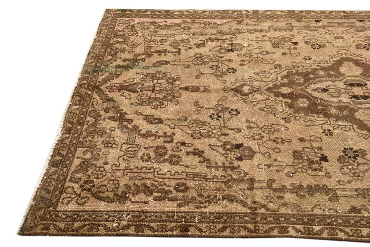 Detail image of 4' 8 x 8' 6 Hand Knotted Ultra Vintage Persian Wool Rug