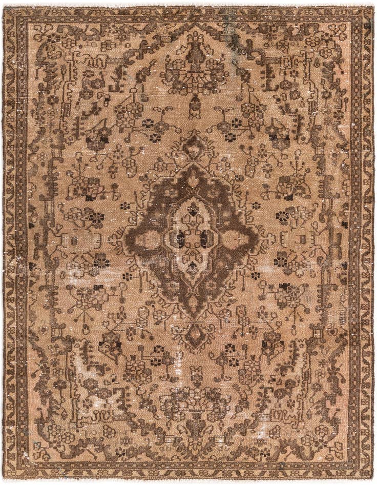 Detail image of 4' 8 x 8' 6 Hand Knotted Ultra Vintage Persian Wool Rug