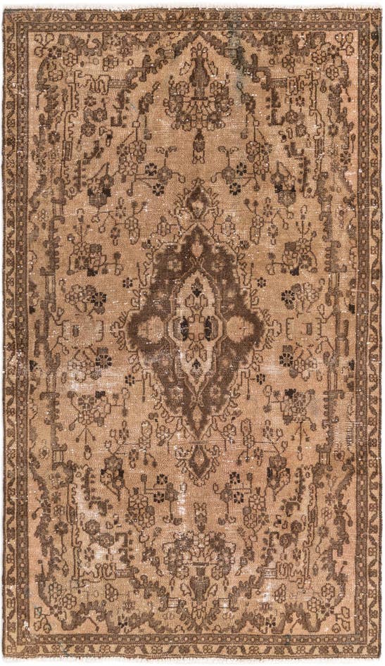 Detail image of 4' 8 x 8' 6 Hand Knotted Ultra Vintage Persian Wool Rug