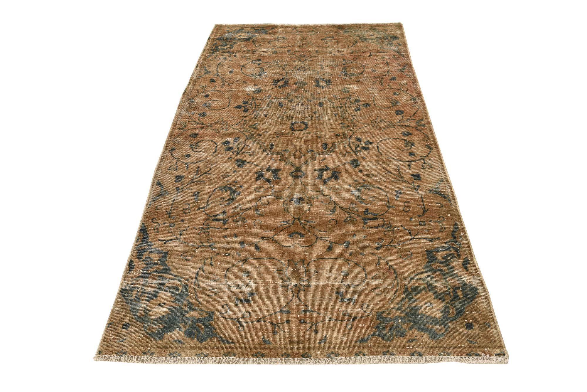 3' 9 x 7' Hand Knotted Ultra Vintage Persian Wool Rug