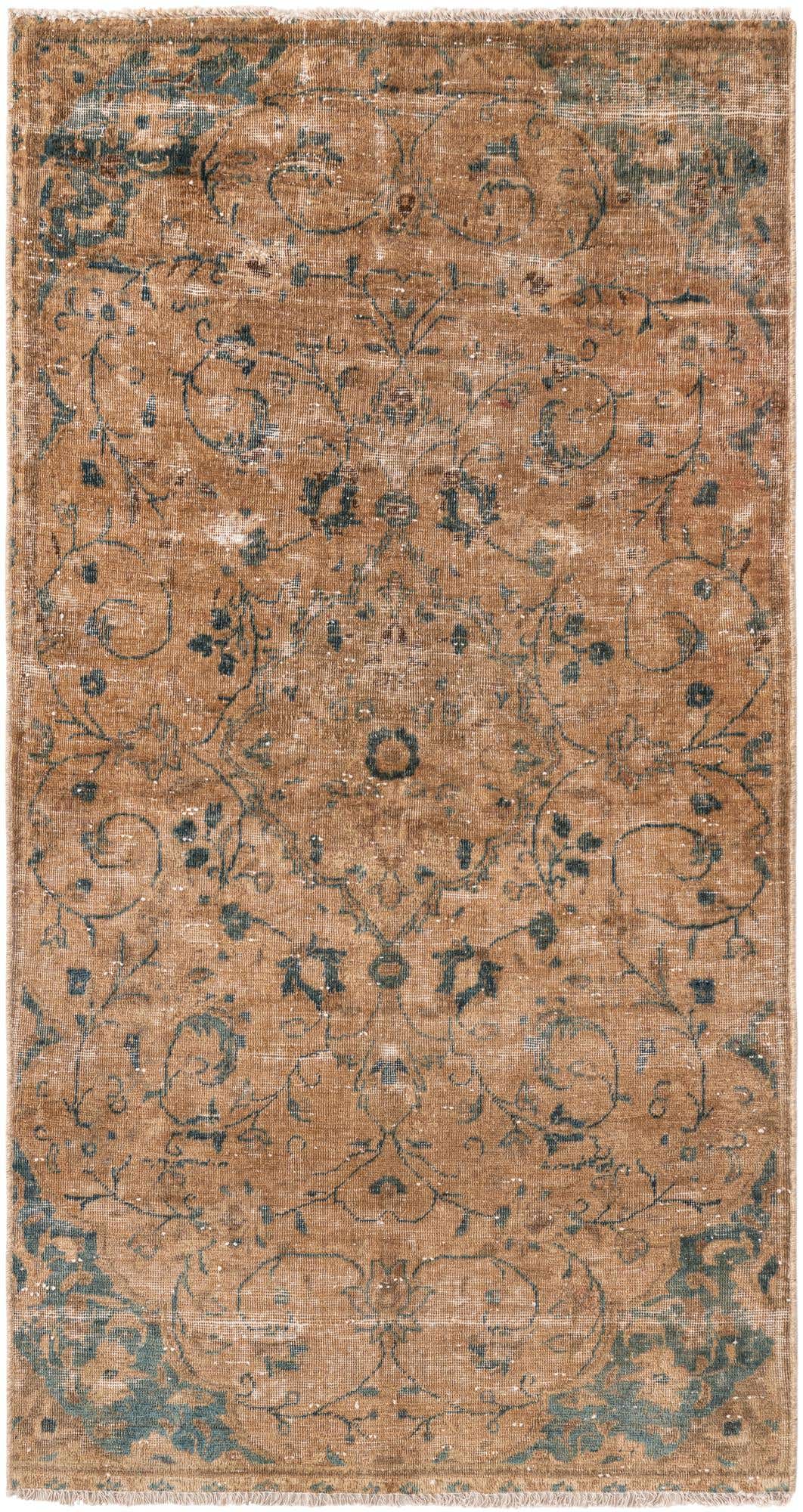 3' 9 x 7' Hand Knotted Ultra Vintage Persian Wool Rug