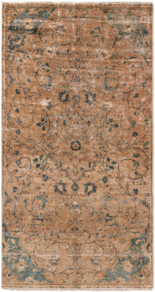 Detail image of 3' 9 x 7' Hand Knotted Ultra Vintage Persian Wool Rug
