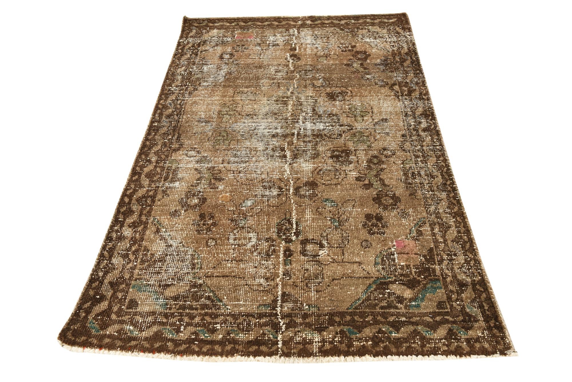 3' 10 x 6' 5 Hand Knotted Ultra Vintage Persian Wool Rug