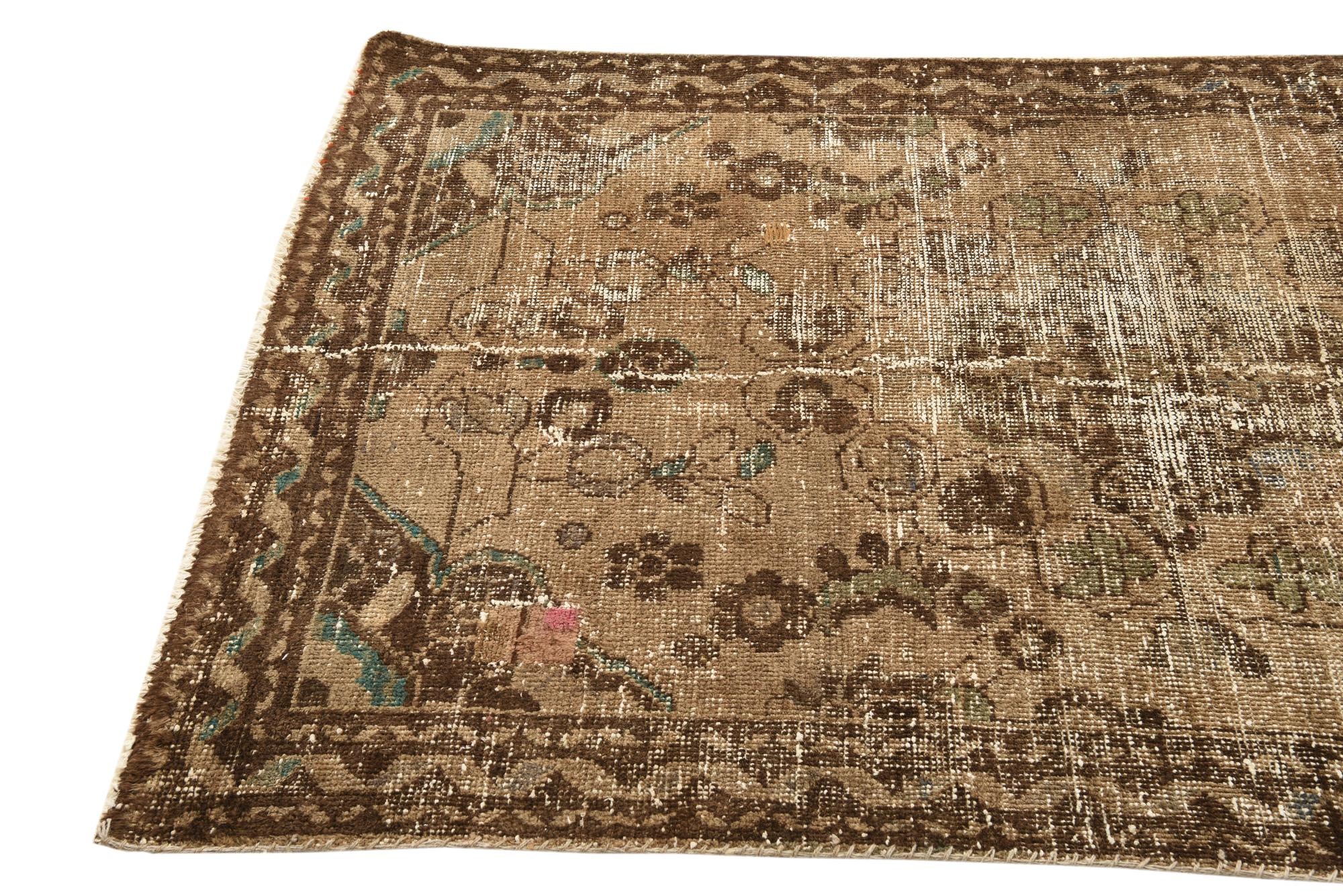 3' 10 x 6' 5 Hand Knotted Ultra Vintage Persian Wool Rug