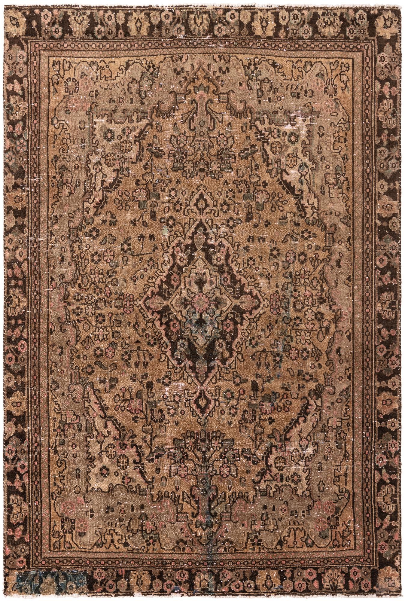 6' 5 x 9' 8 Hand Knotted Ultra Vintage Persian Wool Rug