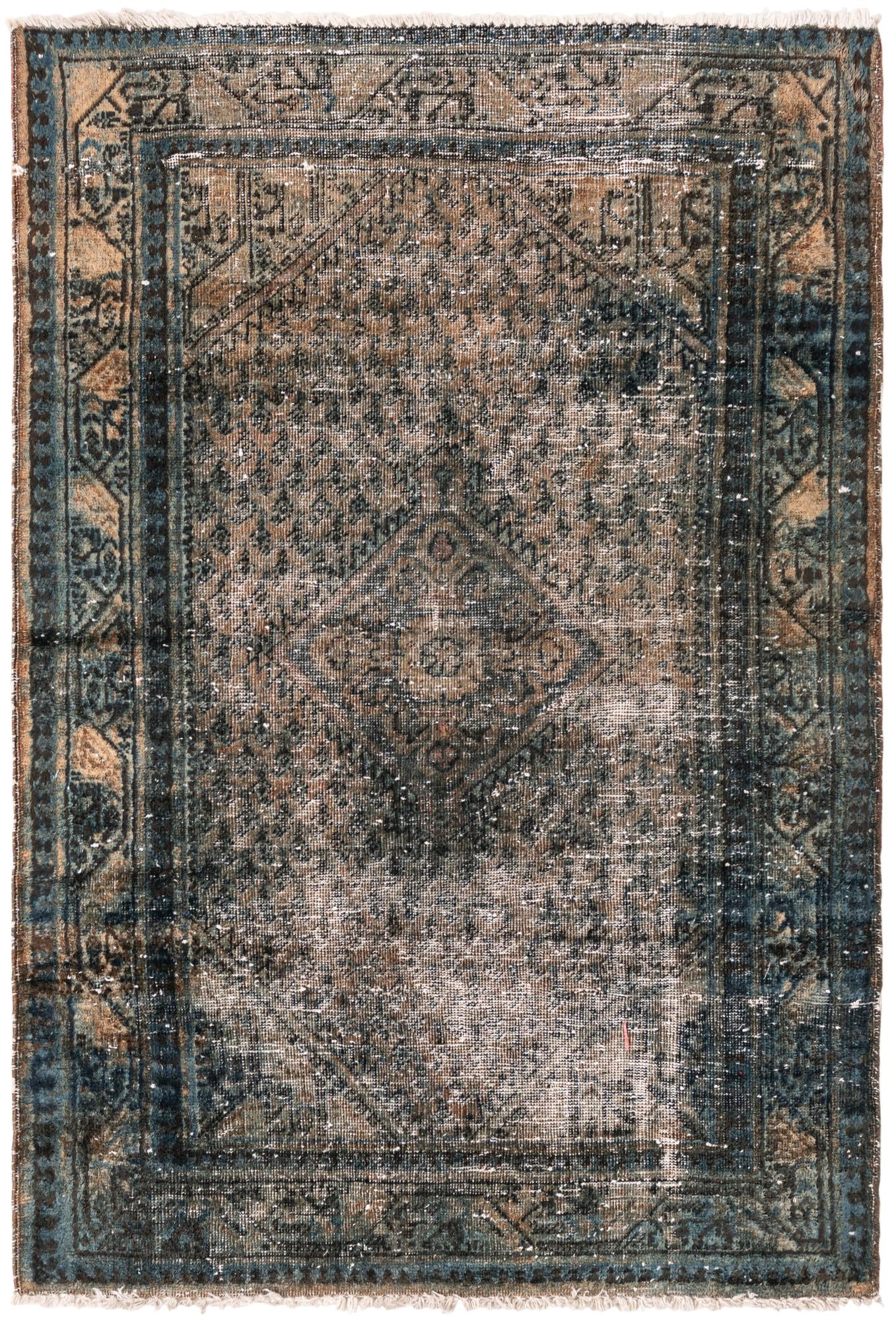 3' 4 x 5' Hand Knotted Ultra Vintage Persian Wool Rug