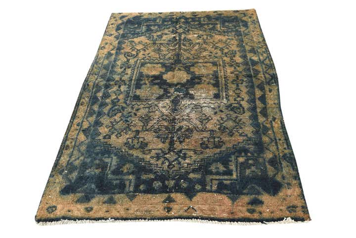 4' x 5' 10 Hand Knotted Ultra Vintage Persian Wool Rug