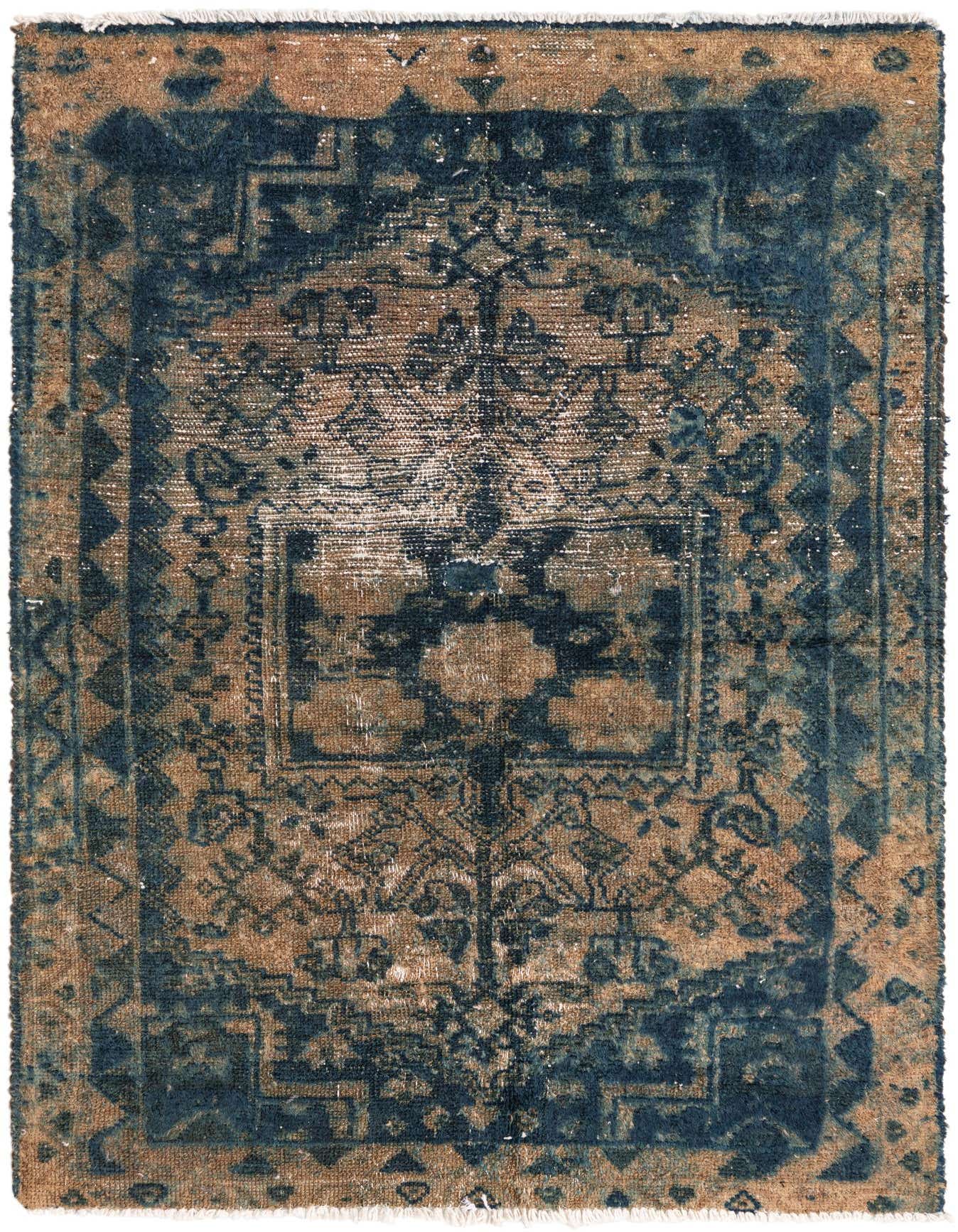 Primary image 4' x 5' 10  Hand Knotted Ultra Vintage Persian Wool Rug