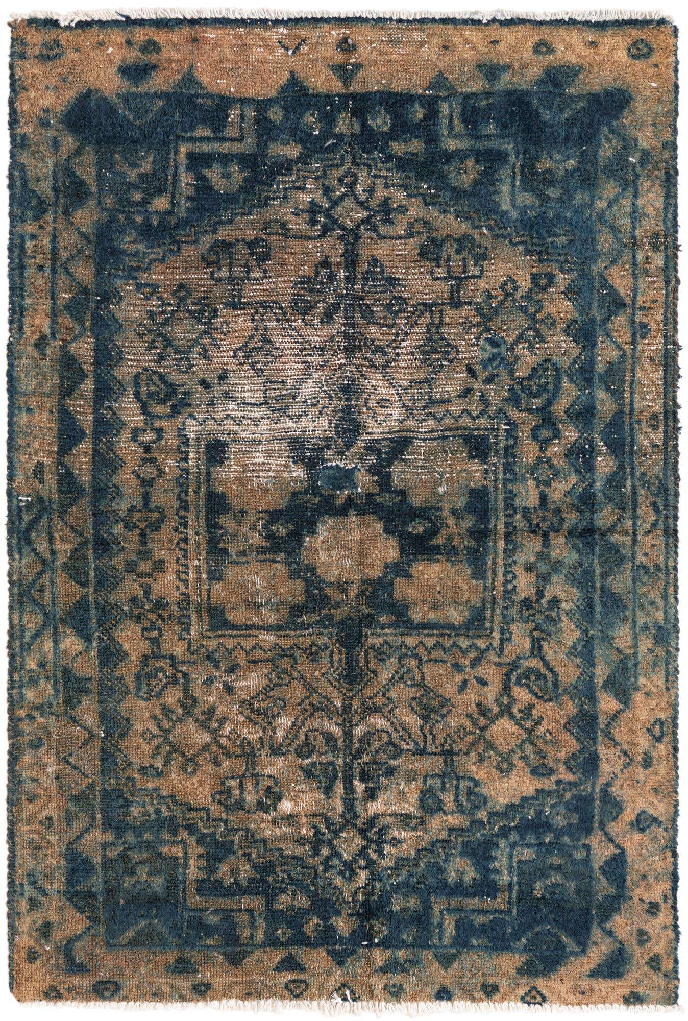 4' x 5' 10 Hand Knotted Ultra Vintage Persian Wool Rug