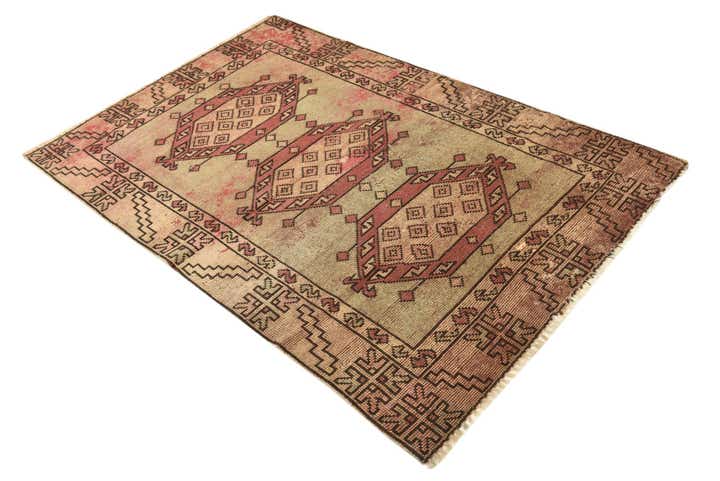 3' 9 x 5' 7 Hand Knotted Ultra Vintage Persian Wool Rug