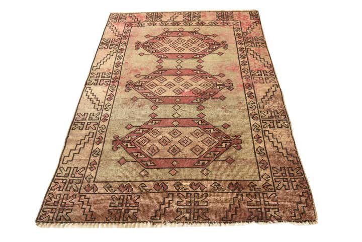 3' 9 x 5' 7 Hand Knotted Ultra Vintage Persian Wool Rug