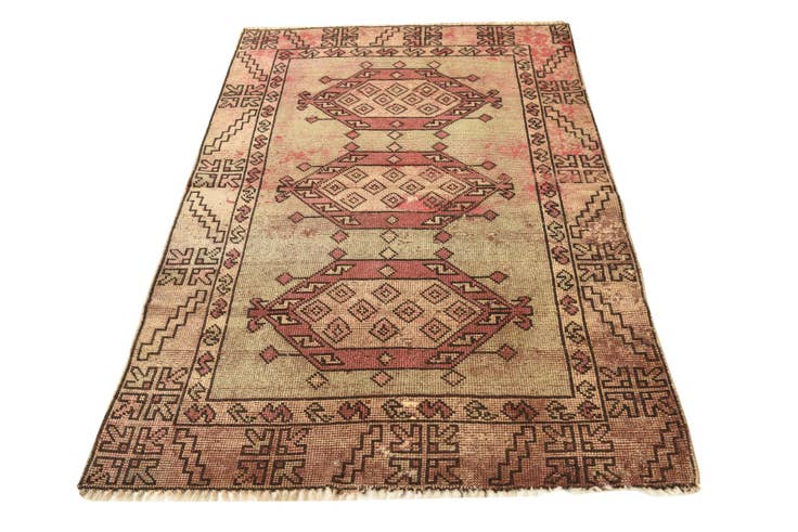 Detail image of 3' 9 x 5' 7 Hand Knotted Ultra Vintage Persian Wool Rug