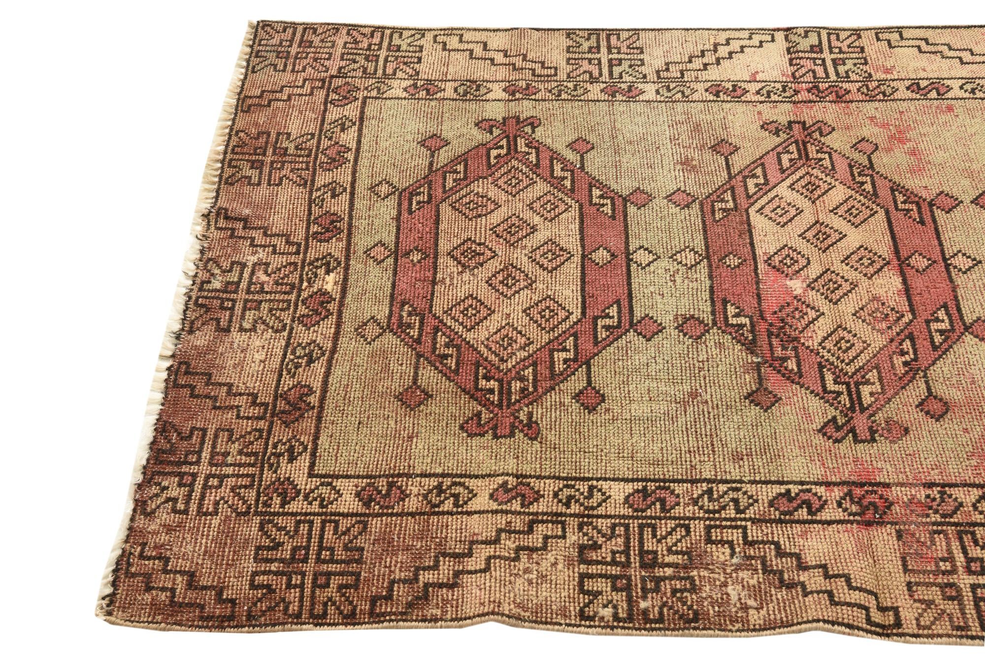 3' 9 x 5' 7 Hand Knotted Ultra Vintage Persian Wool Rug