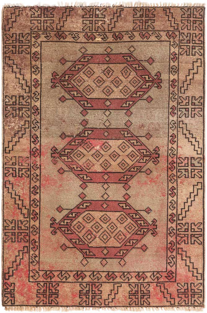 3' 9 x 5' 7 Hand Knotted Ultra Vintage Persian Wool Rug